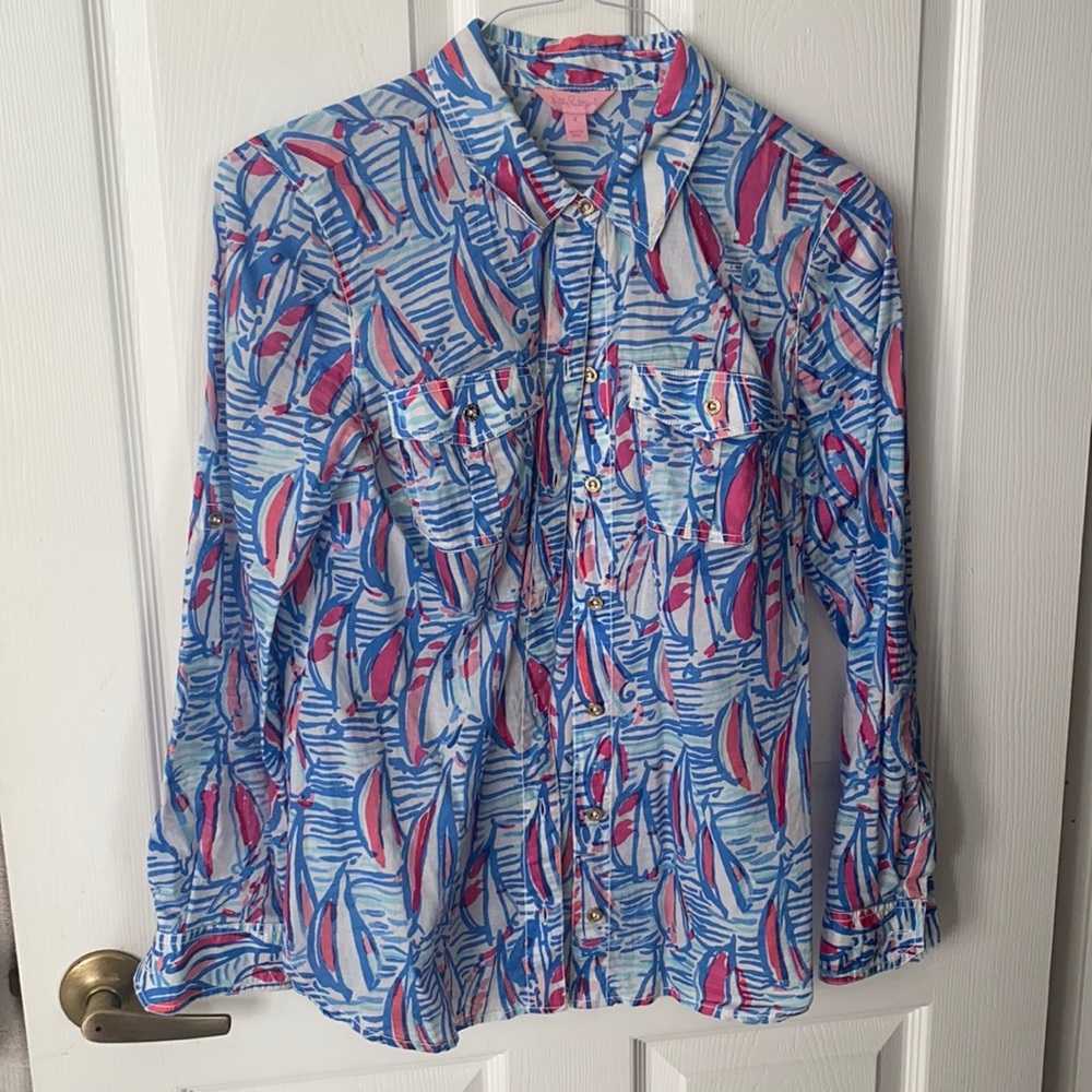 Lilly Pulitzer Button Down - Red Right Return - image 1